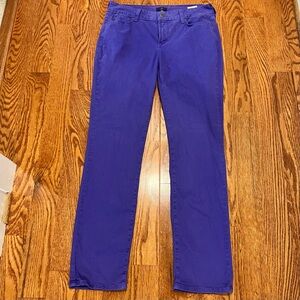 NYDJ purple skinny jeans with lift-tuck technology, size 10